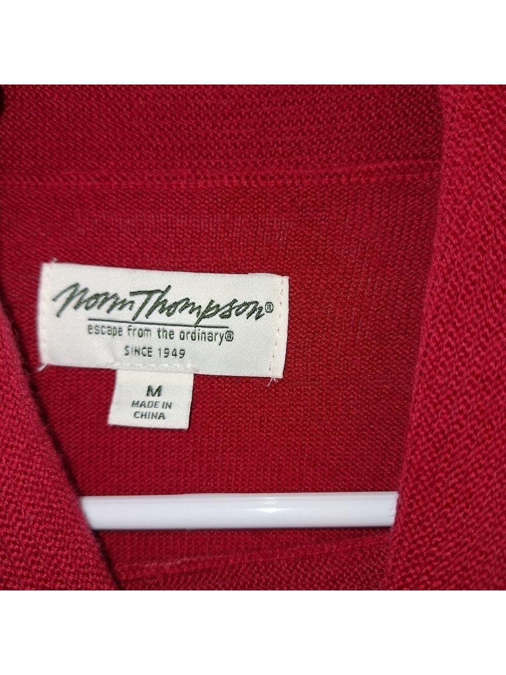 Norm Thompson Red Merino Wool Cowl Neck Sweater Medium - Picture 3 of 4